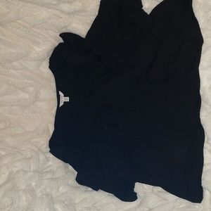 Nine West Black long sleeve buttons with shoulder ruffles PXXL like new